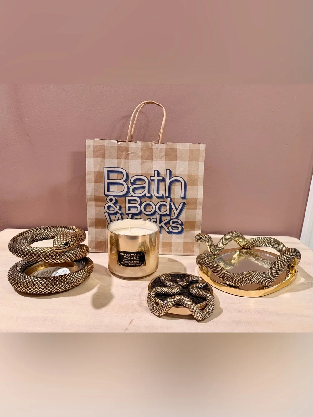 NEW Bath & Body Works Halloween Gold Snake Set